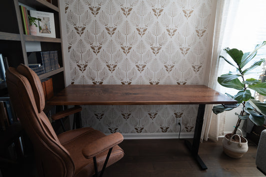Large Walnut Sit-Stand Desk