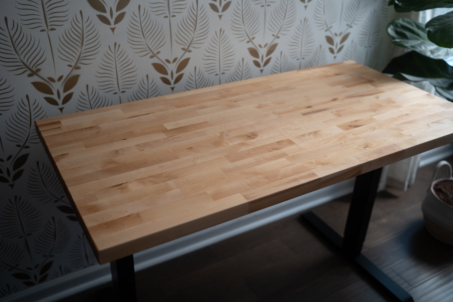Birch Butcher Block Sit-Stand Desk