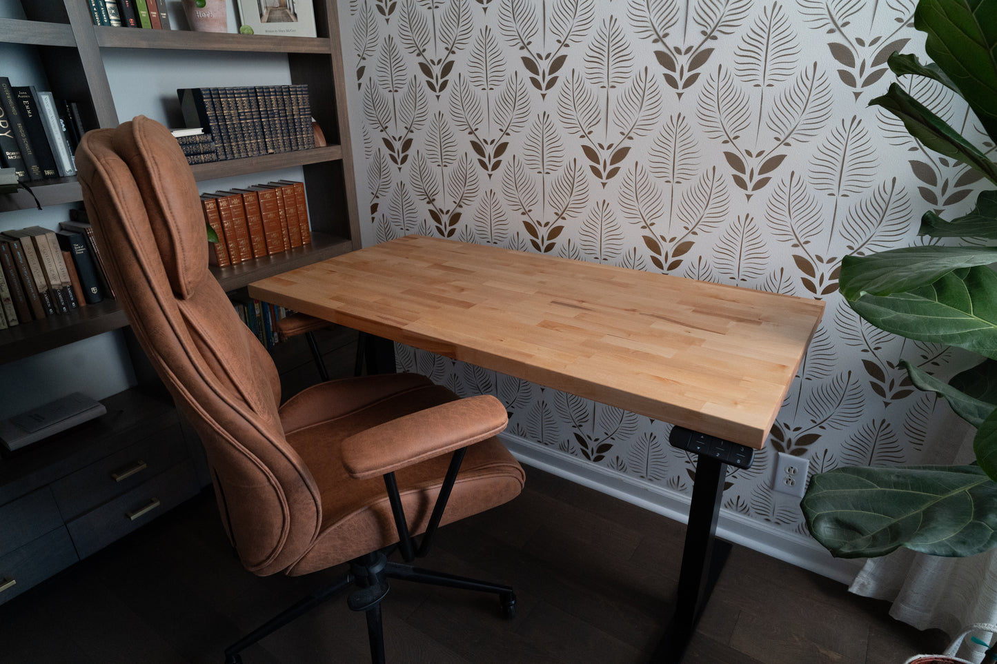 Birch Butcher Block Sit-Stand Desk