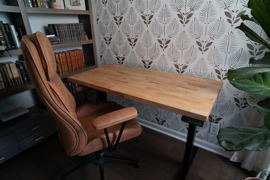 Birch Butcher Block Sit-Stand Desk
